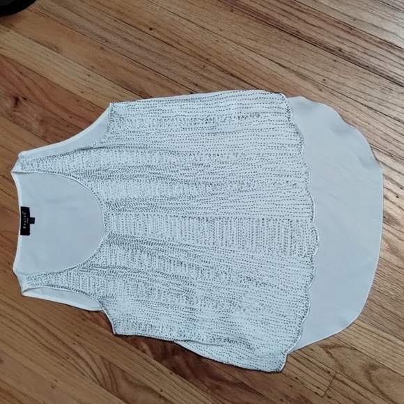 Beulah highlow sleeveless blouse with bead design throughout Sz S Good condition - Picture 7 of 12